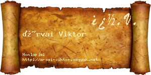 Árvai Viktor névjegykártya